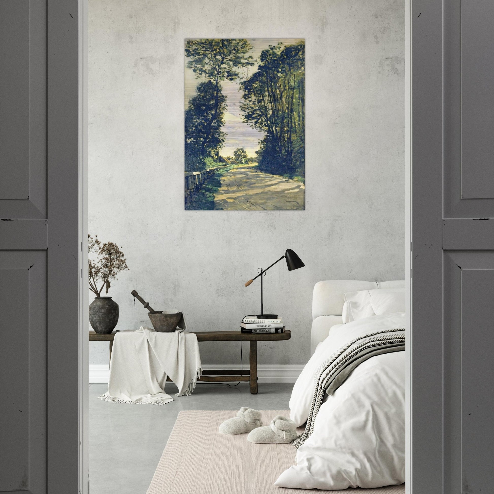 Road to the Saint-Simeon Farm - claude monet Brushed Aluminum Print - 70x100 cm / 28x40 inches | claude monet Aluminum Print | claude monet Prints