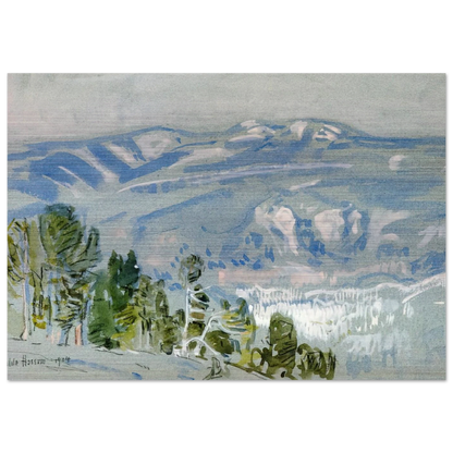 Looking towards Mount Adams from Mount Hood - Childe Hassam Brushed Aluminum Print - 70x100 cm / 28x40 inches | Childe Hassam Aluminum Print | Childe Hassam Prints