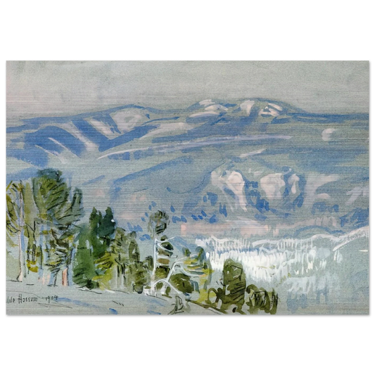 Looking towards Mount Adams from Mount Hood - Childe Hassam Brushed Aluminum Print - 70x100 cm / 28x40 inches | Childe Hassam Aluminum Print | Childe Hassam Prints