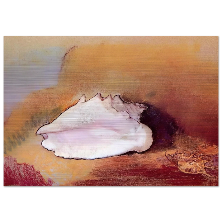 THE SEASHELL 1912 - Odilon Redon Brushed Aluminum Print - 70x100 cm / 28x40 inches | Odilon Redon Aluminum Print | Odilon Redon Prints