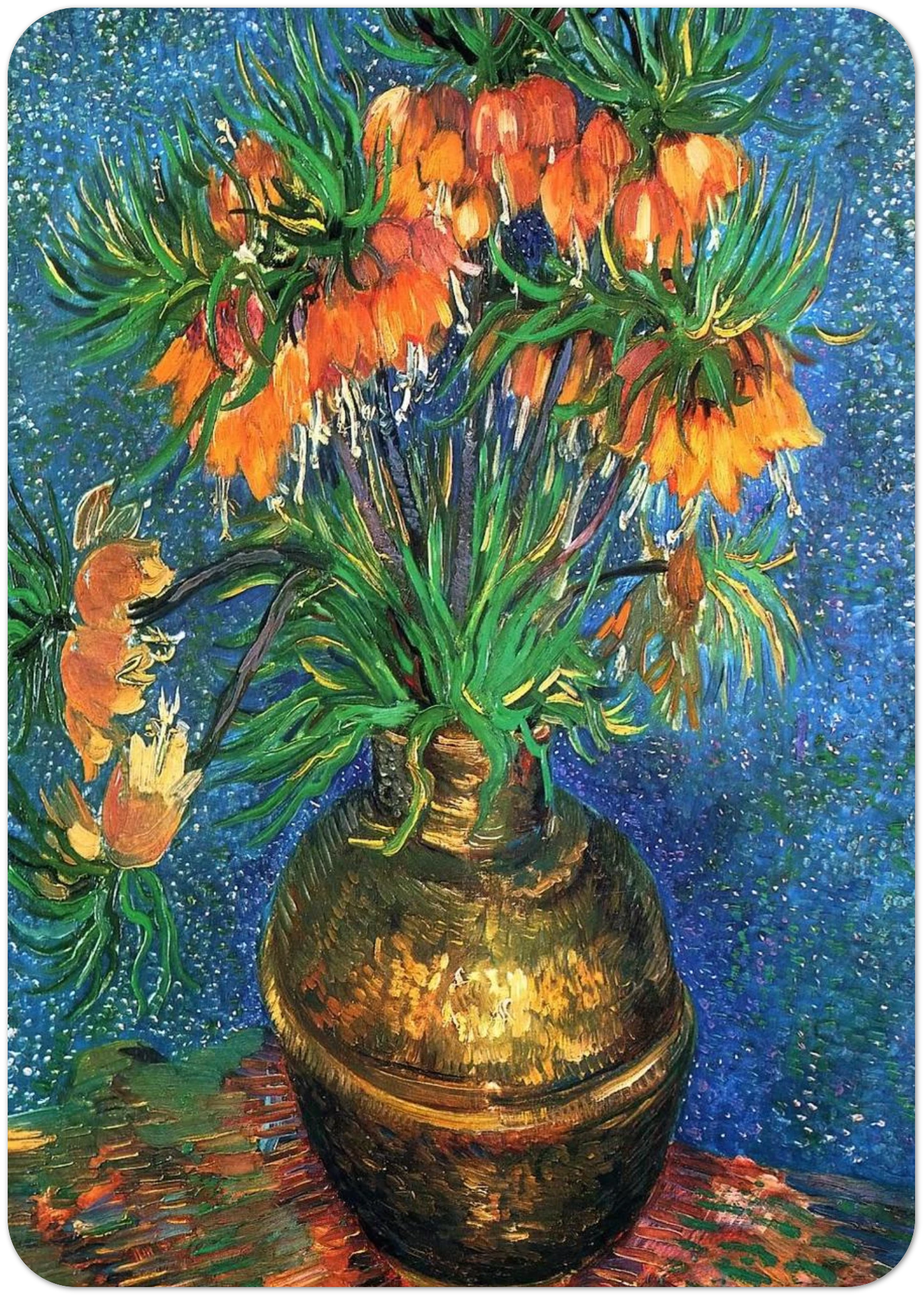 Fritillaries in a Copper Vase By Vincent van Gogh Pack of 10 Post Cards | Vincent van Gogh Post Cards | A6 (10.5 x 14.8 cm) - 4.1 x 5.8 inches