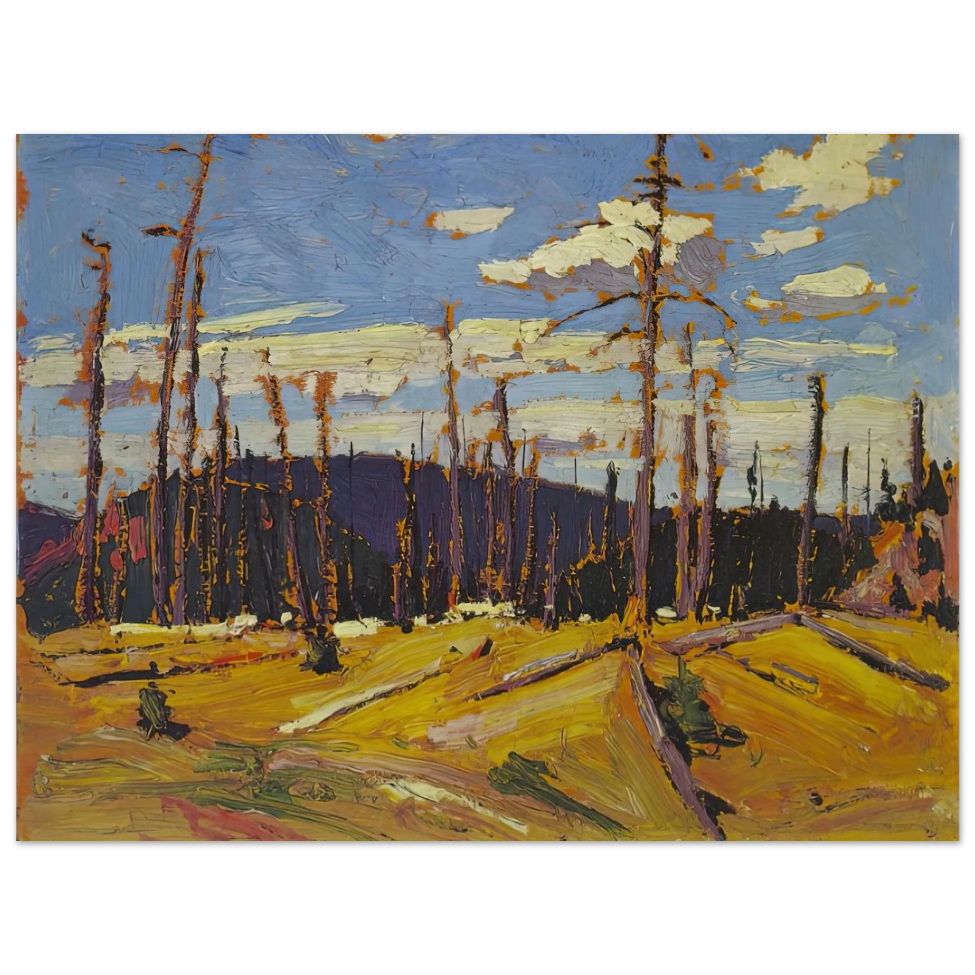 Tom Thomson - BURNT OVER FOREST 1916 Fine Art Poster - Default Title