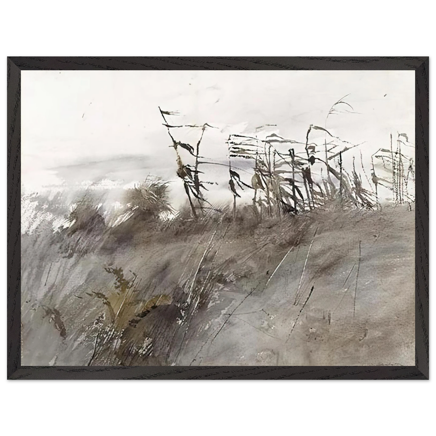 Andrew Wyeth - NOVEMBER FIRST 1950 Wall Art - 21x29.7 cm / 8x12" - Premium Wooden Framed Poster With Fine Art Paper - Black frame
