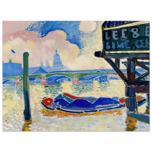 Andre Derain - BARGES ON THE THAMES 1906 0 Fine Art Poster - Default Title
