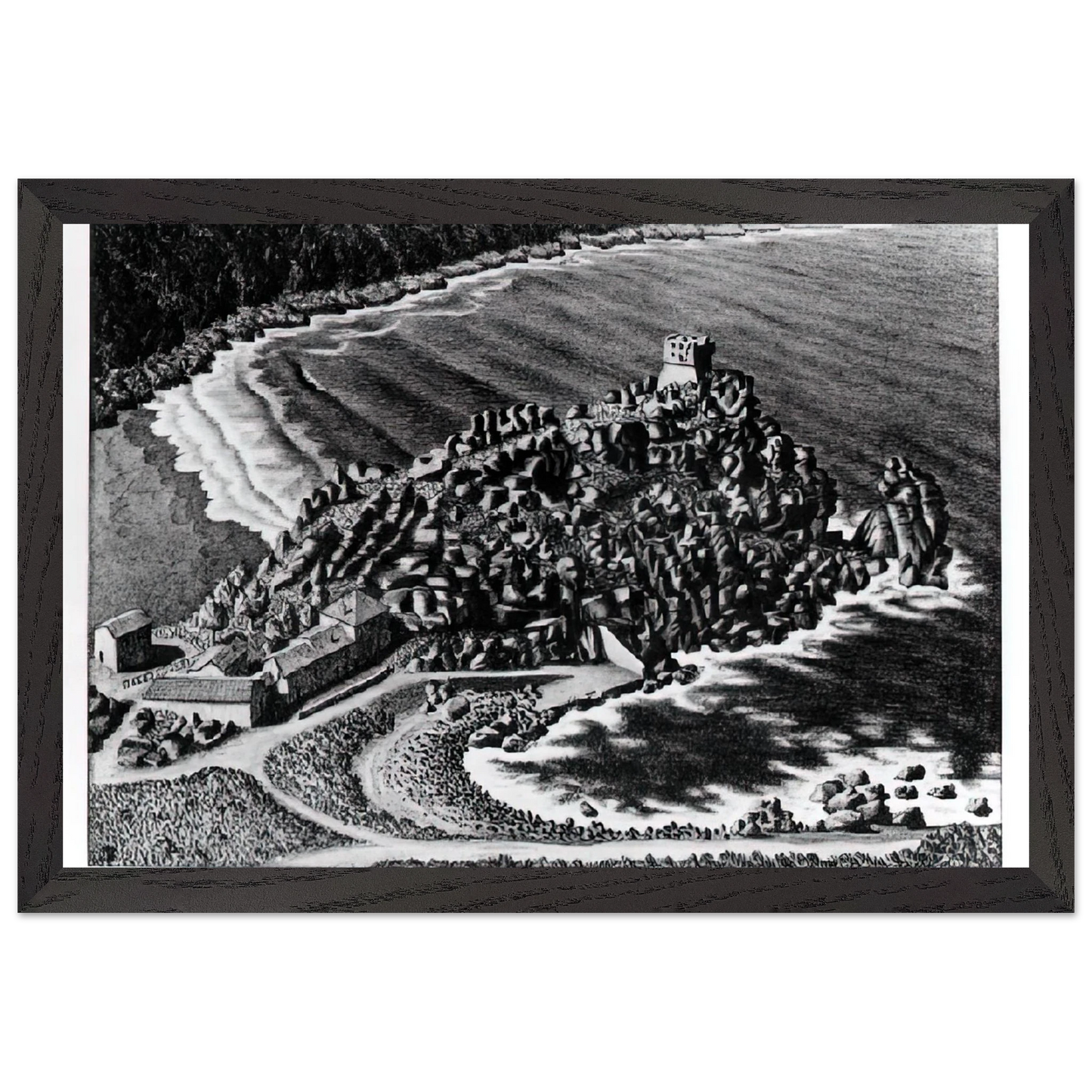 MC Escher - GULF OF PORTO CORSICA DECEMBER 1933 1933 Wall Art - 30x40 cm / 12x16 inches - Fine Art Poster - -