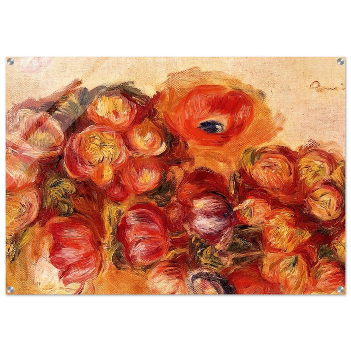 Study of Flowers Anemones and Tulips - Pierre-Auguste Renoir Acrylic Print - 70x100 cm / 28x40″ inches