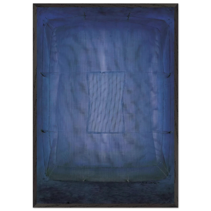 Azul - Art Informel - Manuel Rivera 70x100 cm / 28x40 inches Framed Art Print – Black Wooden Frame