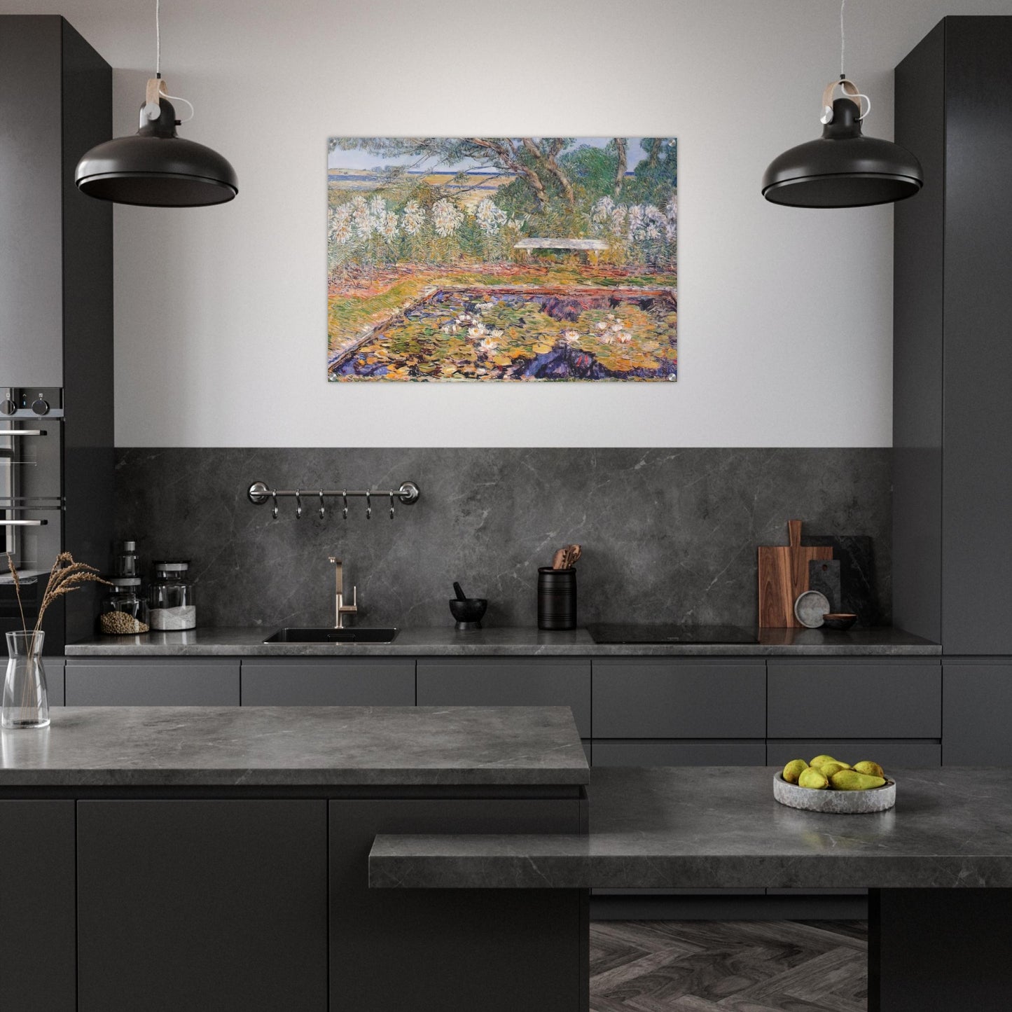 A long island garden - Childe Hassam Acrylic Print - 70x100 cm / 28x40″ inches