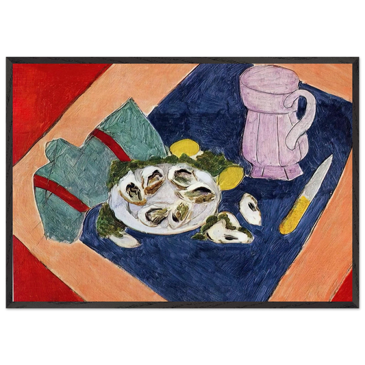 STILL LIFE WITH OYSTERS 1940 - Henri Matisse 70x100 cm / 28x40 inches Framed Art Print – Black Wooden Frame