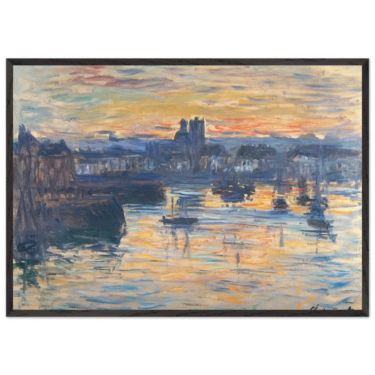Port of Dieppe Evening - claude monet Framed Art Print – Black Wooden Frame - Default Title - -Framed Art Print