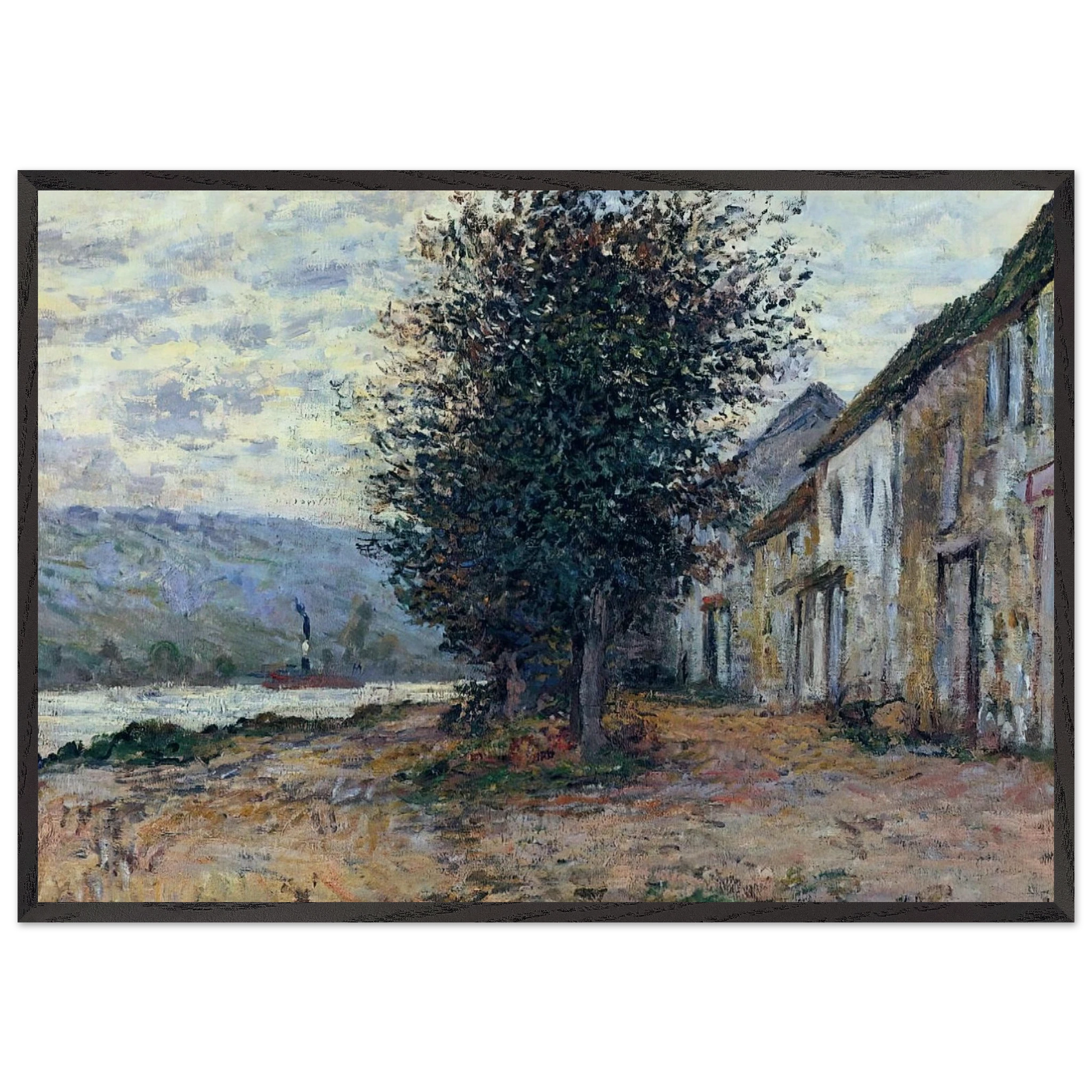The Banks of the Seine N1 - claude monet Framed Art Print – Black Wooden Frame - Default Title - -Framed Art Print