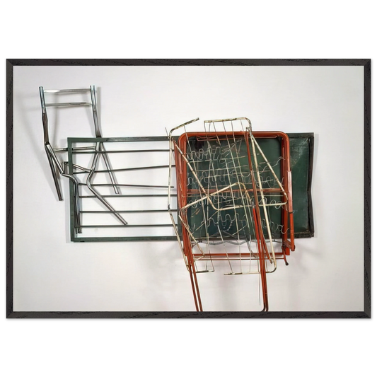 GREENHOUSE GLUT NEAPOLITAN 1987 - Robert Rauschenberg Framed Art Print – Black Wooden Frame - Default Title - -Framed Art Print