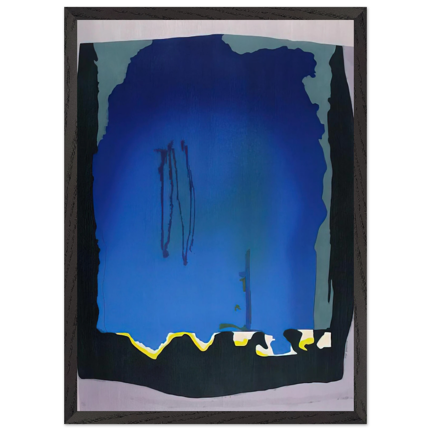 Helen Frankenthaler - Freefall - 1992 Wall art - 70x100 cm / 28x40 inches - Premium Wooden Framed Poster With Fine Art Paper - White frame