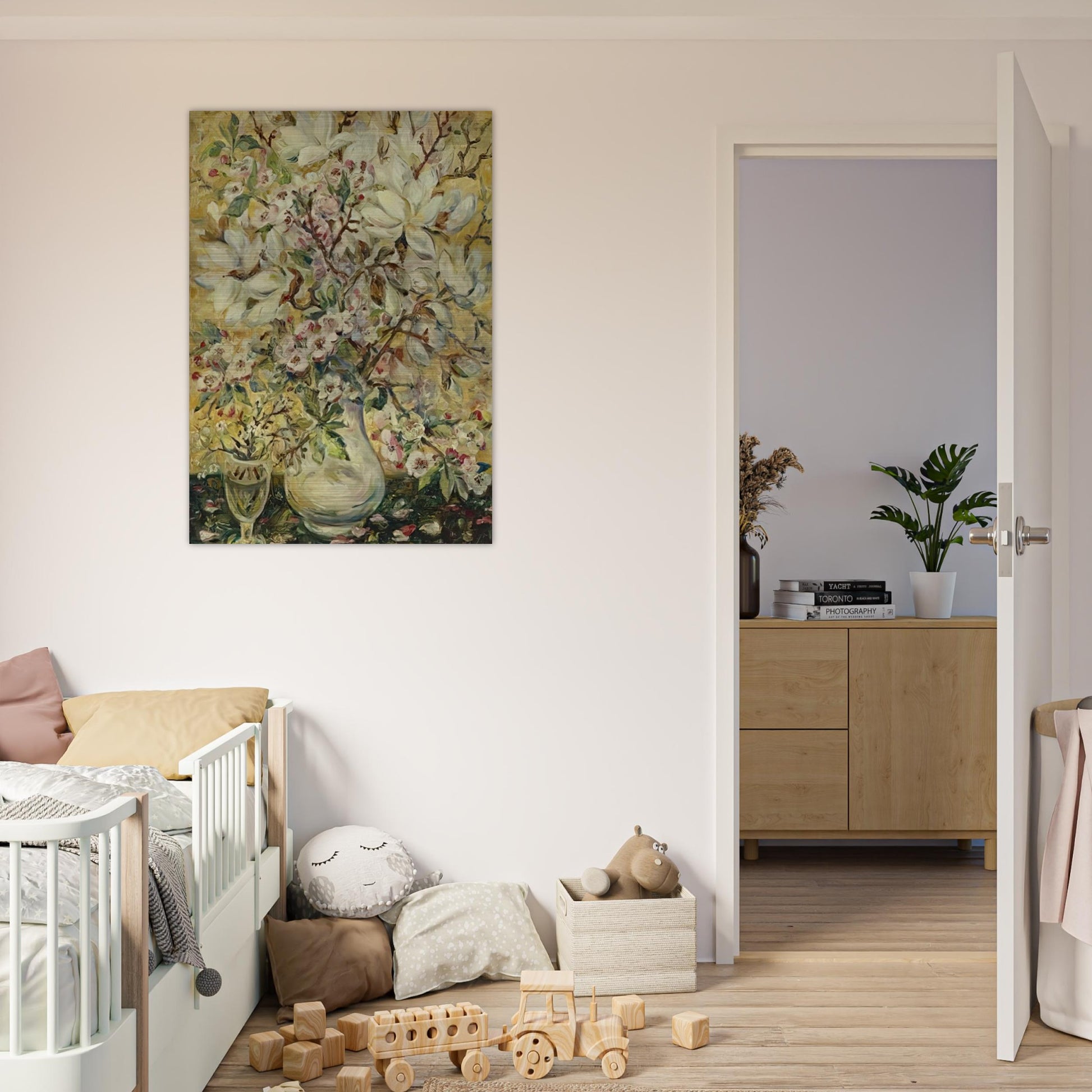 Flower vase - Post-Impressionism - Natalia Goncharova Brushed Aluminum Print - 70x100 cm / 28x40 inches | Natalia Goncharova Aluminum Print | Natalia Goncharova Prints