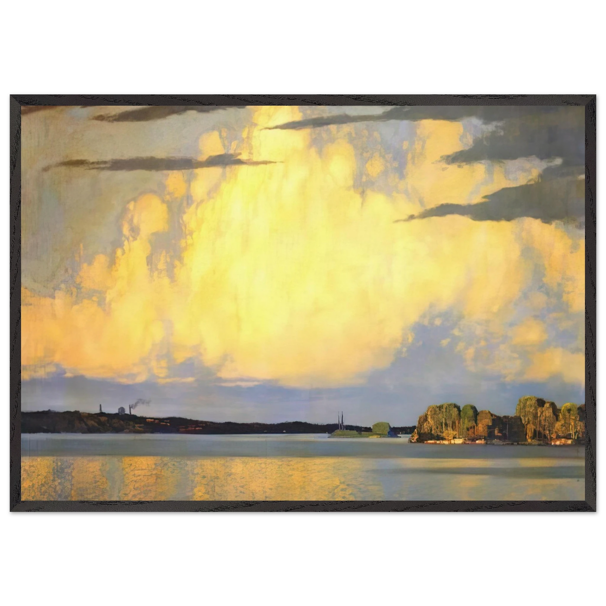 Serenity Lake of the Woods - 1922 - Frank Johnston Framed Art Print – Black Wooden Frame - Default Title - -Framed Art Print