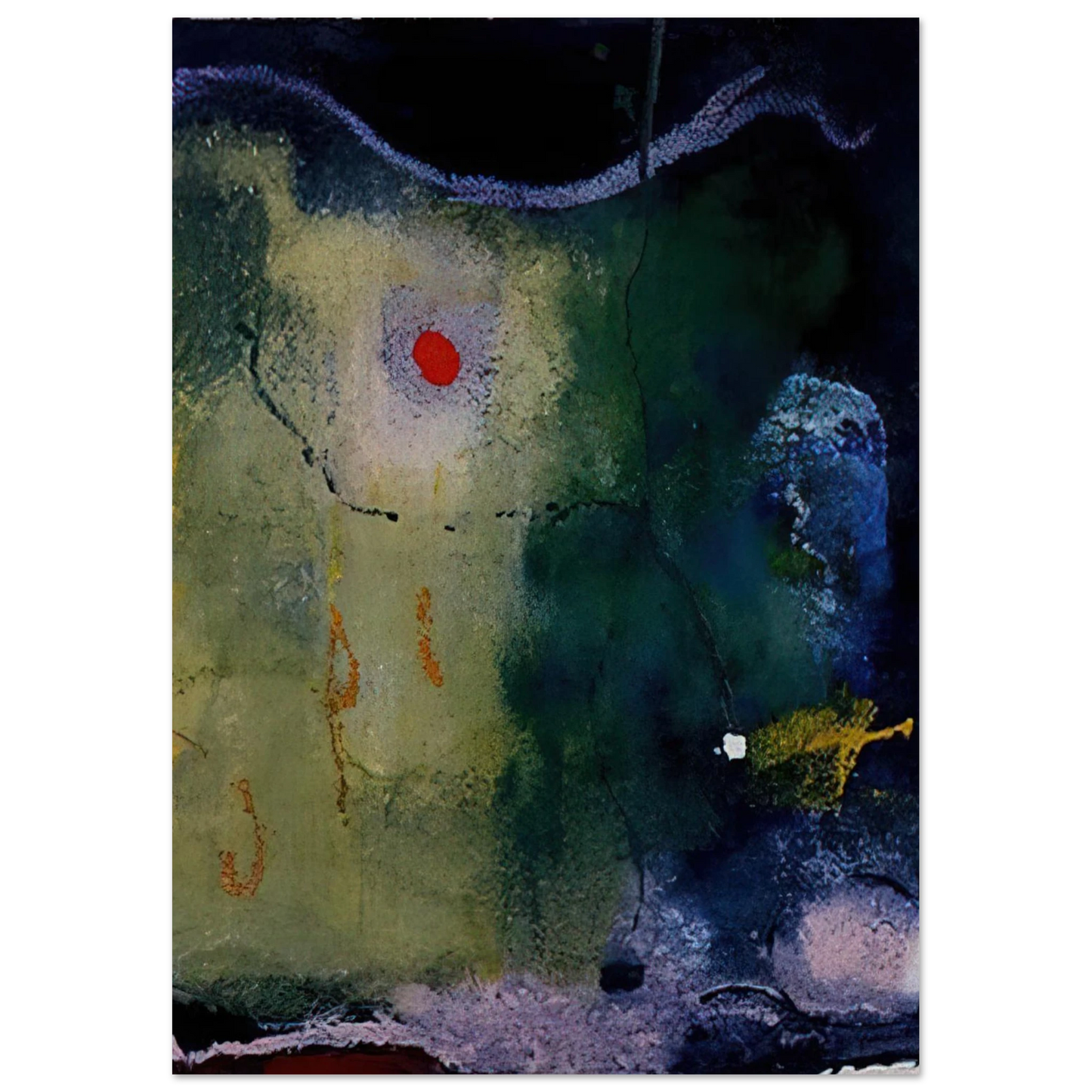 Helen Frankenthaler - The Other Side of the Moon - 1995 Wall art - 70x100 cm / 28x40 inches - Premium Wooden Framed Poster With Fine Art Paper - Black frame