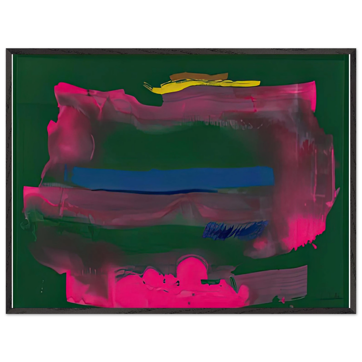 Helen Frankenthaler - Reef, 1991- Wall Art - 60x80 cm / 24x32 inches - Premium Wooden Framed Poster With Fine Art Paper - Black frame
