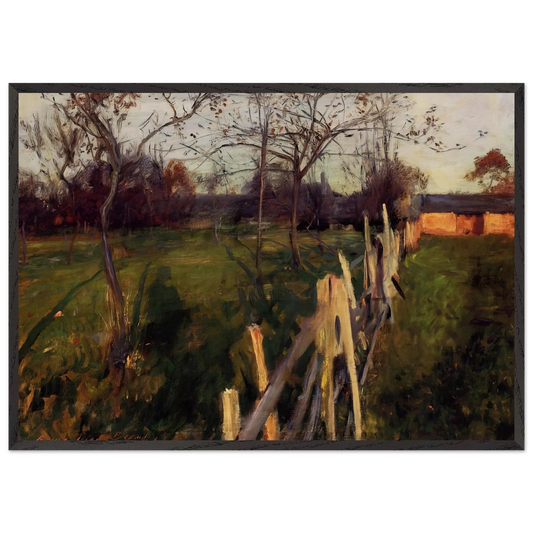 Home Fields - John Singer Sargent 70x100 cm / 28x40 inches Framed Art Print – Black Wooden Frame