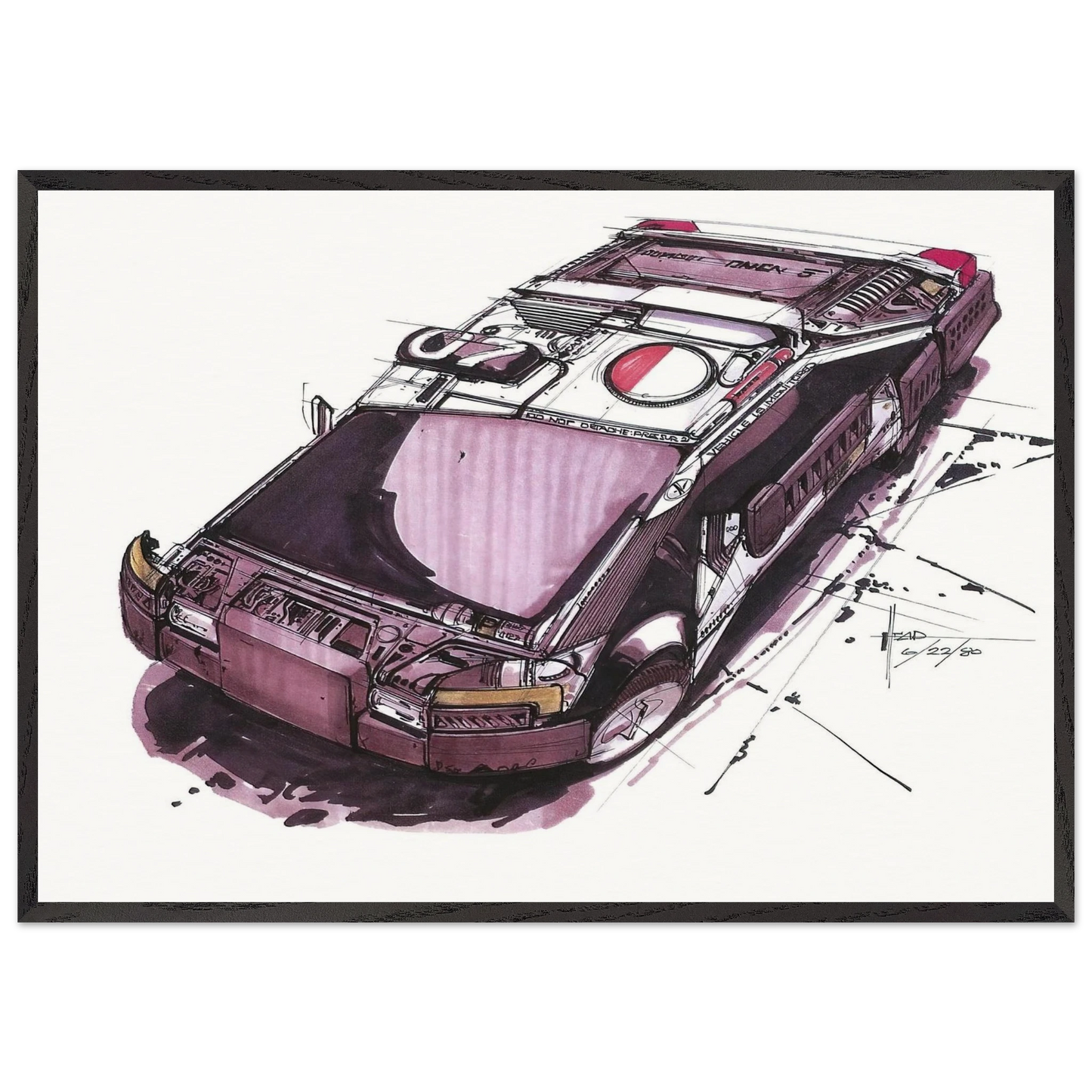 Syd Mead N4 - Syd Mead Framed Art Print – Black Wooden Frame - Default Title - -Framed Art Print