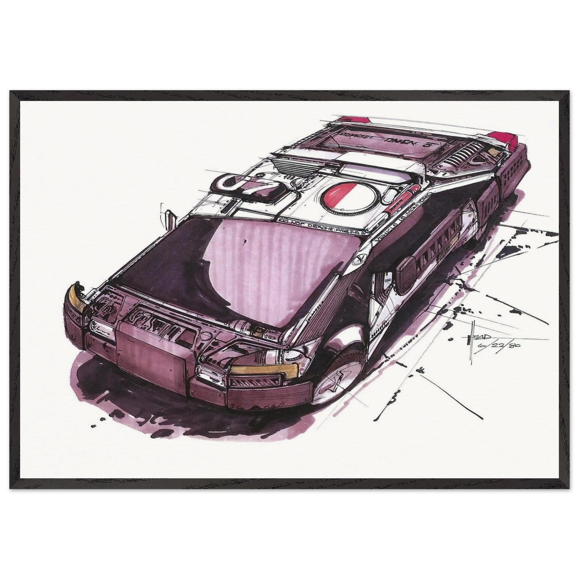 Syd Mead N4 - Syd Mead Framed Art Print – Black Wooden Frame - Default Title - -Framed Art Print