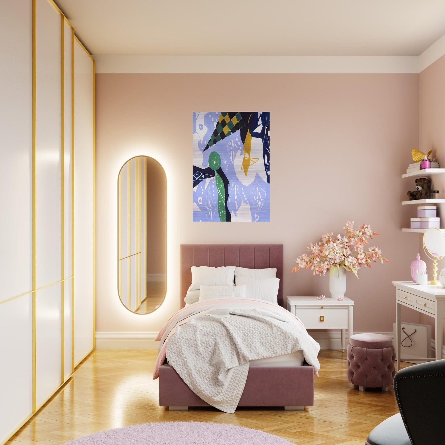 Blue Diaphan - 1965 - Ernst Wilhelm Nay Brushed Aluminum Print - 70x100 cm / 28x40 inches | Ernst Wilhelm Nay Aluminum Print | Ernst Wilhelm Nay Prints