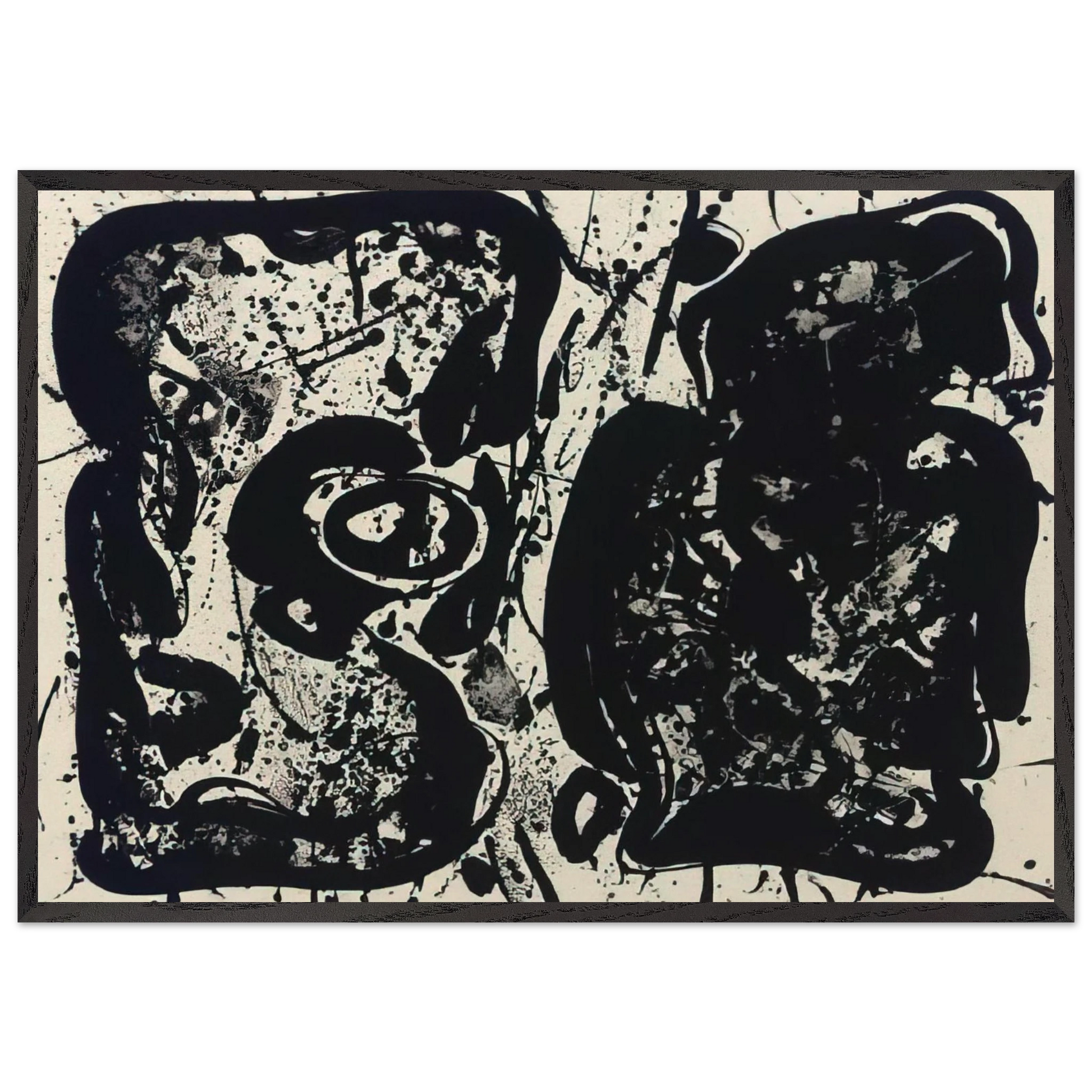 Dark Egg  Lembark L22  - Sam Francis Framed Art Print – Black Wooden Frame - Default Title - -Framed Art Print