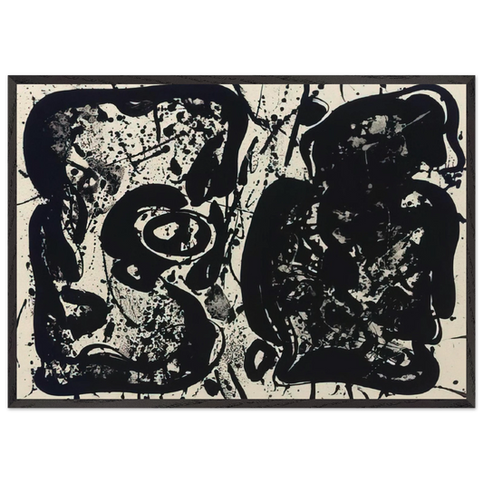 Dark Egg  Lembark L22  - Sam Francis 70x100 cm / 28x40 inches Framed Art Print – Black Wooden Frame