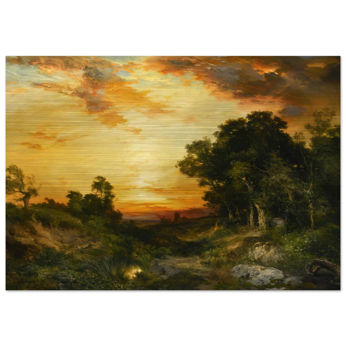 Sunset Amagansett - Thomas Moran Brushed Aluminum Print - 70x100 cm / 28x40 inches | Thomas Moran Aluminum Print | Thomas Moran Prints