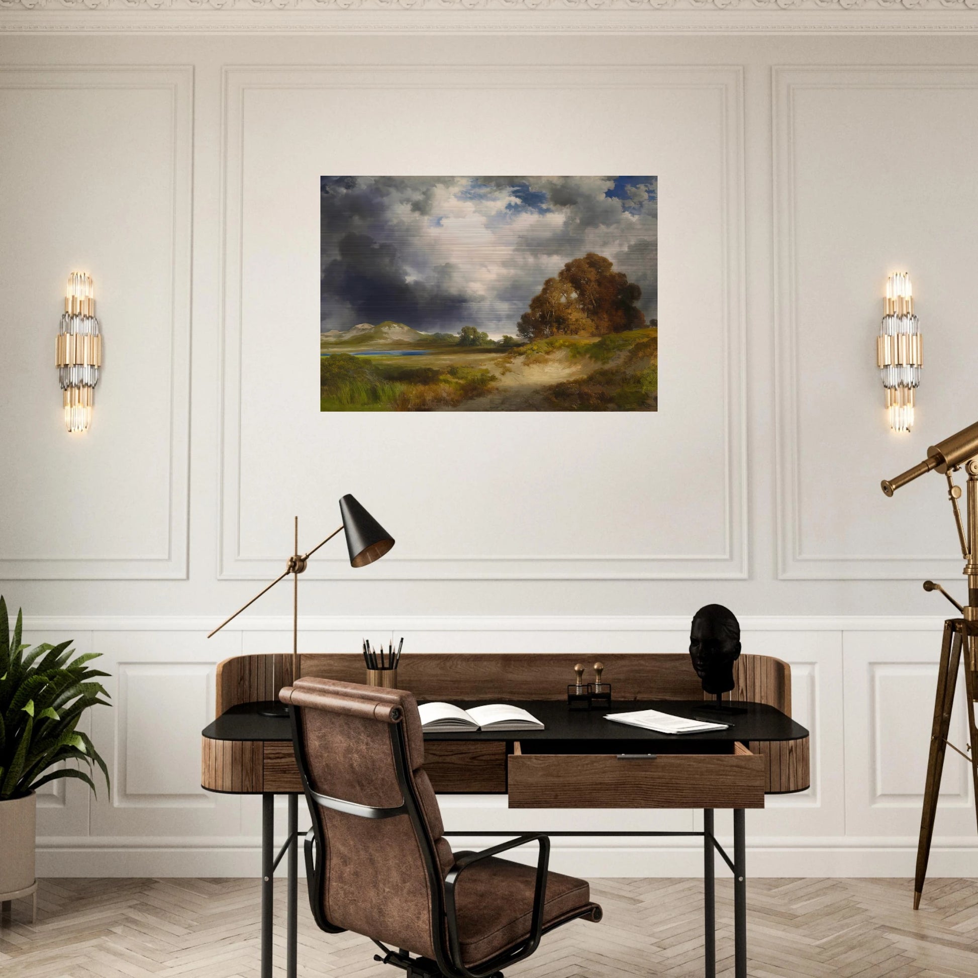 East Hampton - Thomas Moran Brushed Aluminum Print - 70x100 cm / 28x40 inches | Thomas Moran Aluminum Print | Thomas Moran Prints