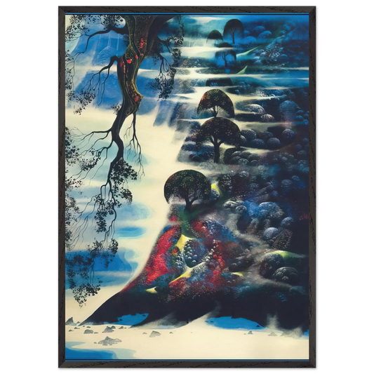 Summer Morning Mist - Eyvind Earle Framed Art Print – Black Wooden Frame - Default Title - -Framed Art Print