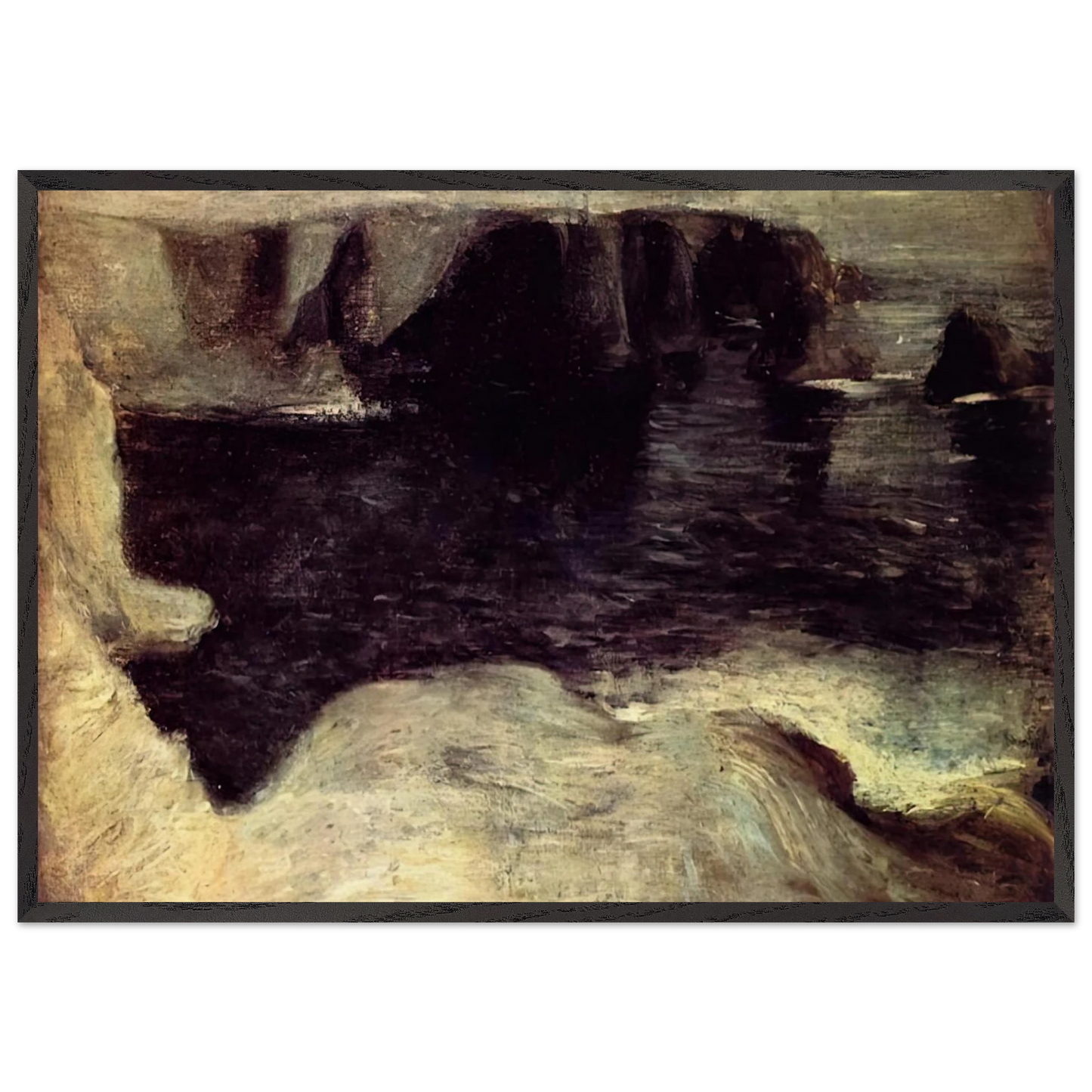 SEASCAPE AT GOULPHAR 1896 - Henri Matisse Framed Art Print – Black Wooden Frame - Default Title - -Framed Art Print