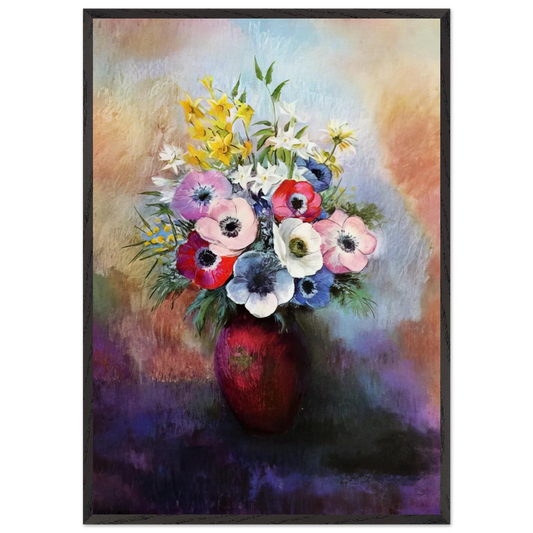 ANEMONES N2 - Odilon Redon Framed Art Print – Black Wooden Frame - Default Title - -Framed Art Print