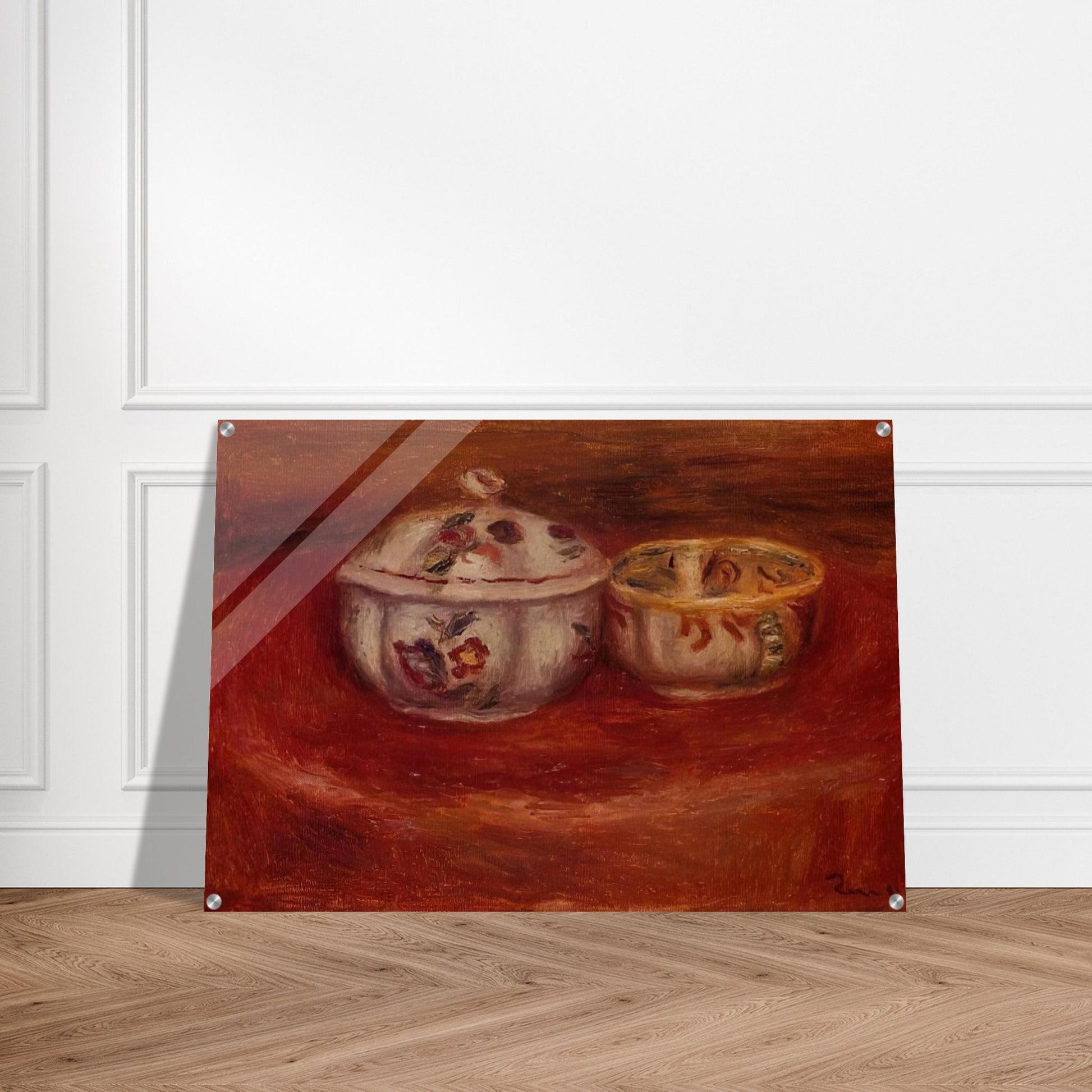 Sugar Bowl and Earthenware Bowl - Pierre-Auguste Renoir Acrylic Print - 70x100 cm / 28x40″ inches