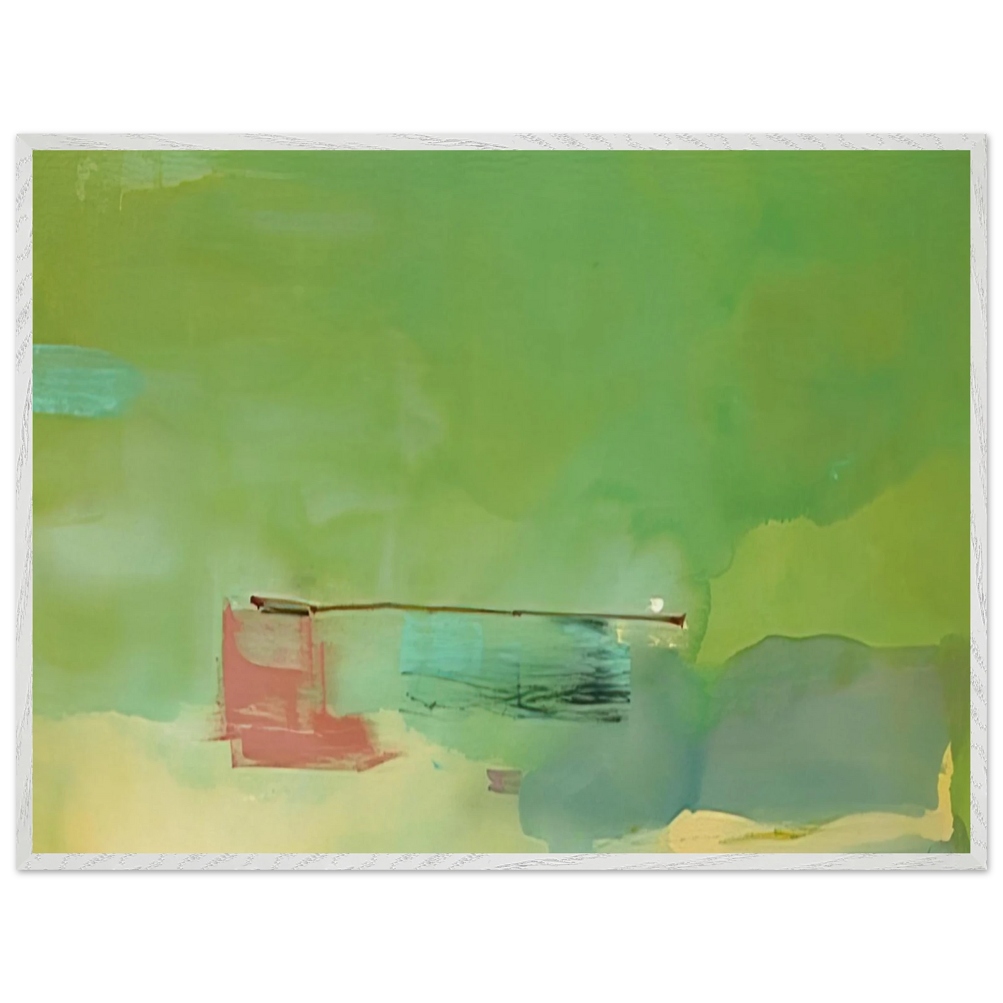Helen Frankenthaler - Springscape - 1975 Wall art - 50x70 cm / 20x28 inches - Premium Wooden Framed Poster With Fine Art Paper - White frame