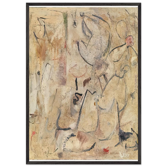 Beach 1950- - Helen Frankenthaler Framed Art Print – Black Wooden Frame - Default Title - -Framed Art Print