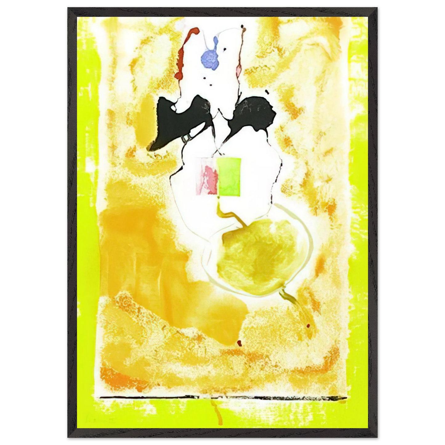 Helen Frankenthaler - Solar Imp - 2001 Wall art - 30x45 cm / 12x18 inches - Premium Wooden Framed Poster With Fine Art Paper - Black frame