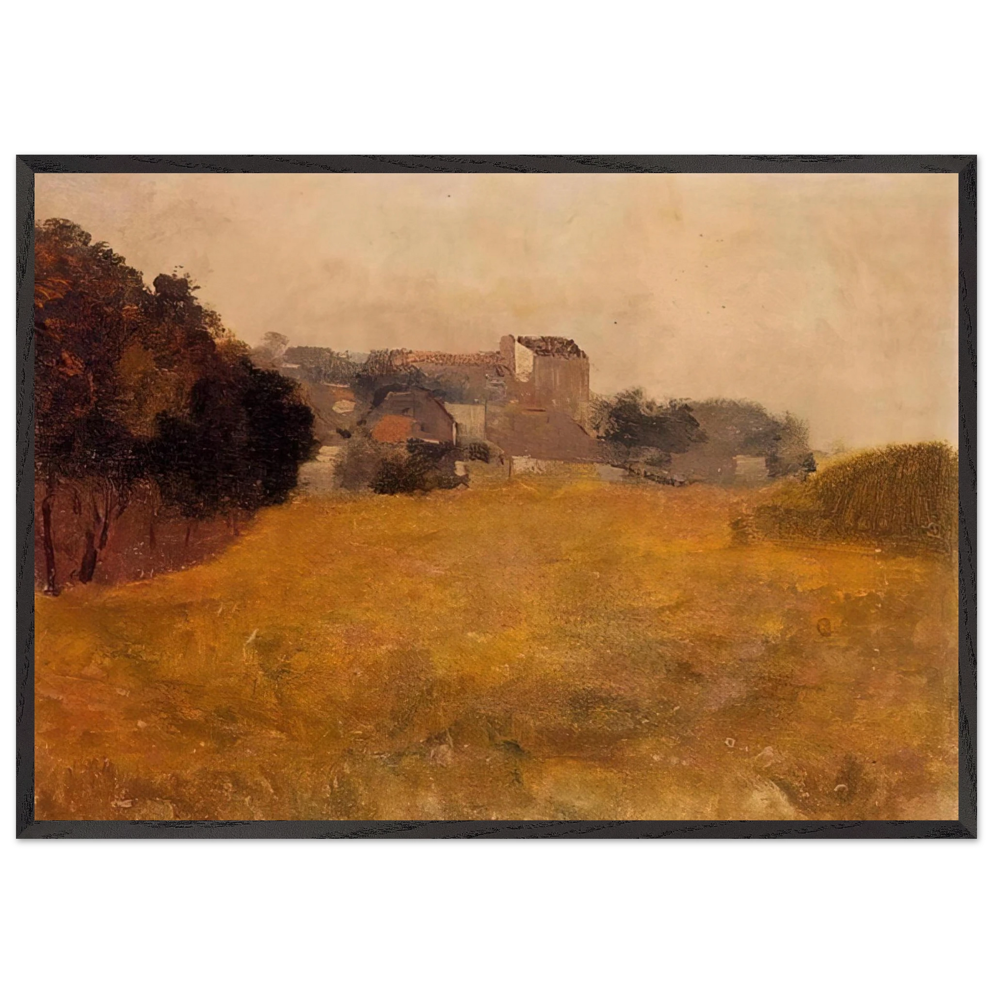 SMALL VILLAGE IN THE MEDOC - Odilon Redon Framed Art Print – Black Wooden Frame - Default Title - -Framed Art Print