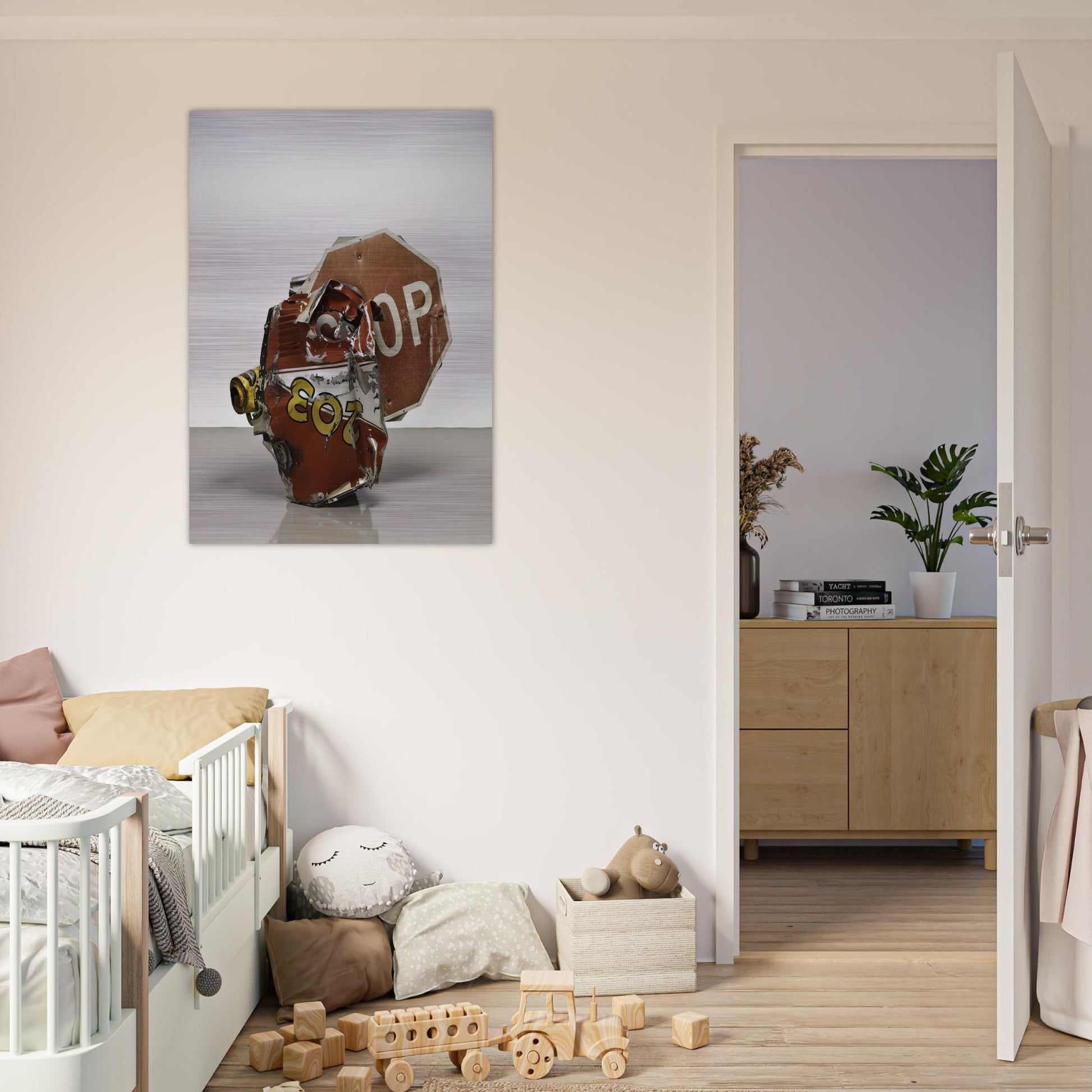 STOP SIDE EARLY WINTER GLUT 1987 - Robert Rauschenberg Brushed Aluminum Print - 70x100 cm / 28x40 inches | Robert Rauschenberg Aluminum Print | Robert Rauschenberg Prints