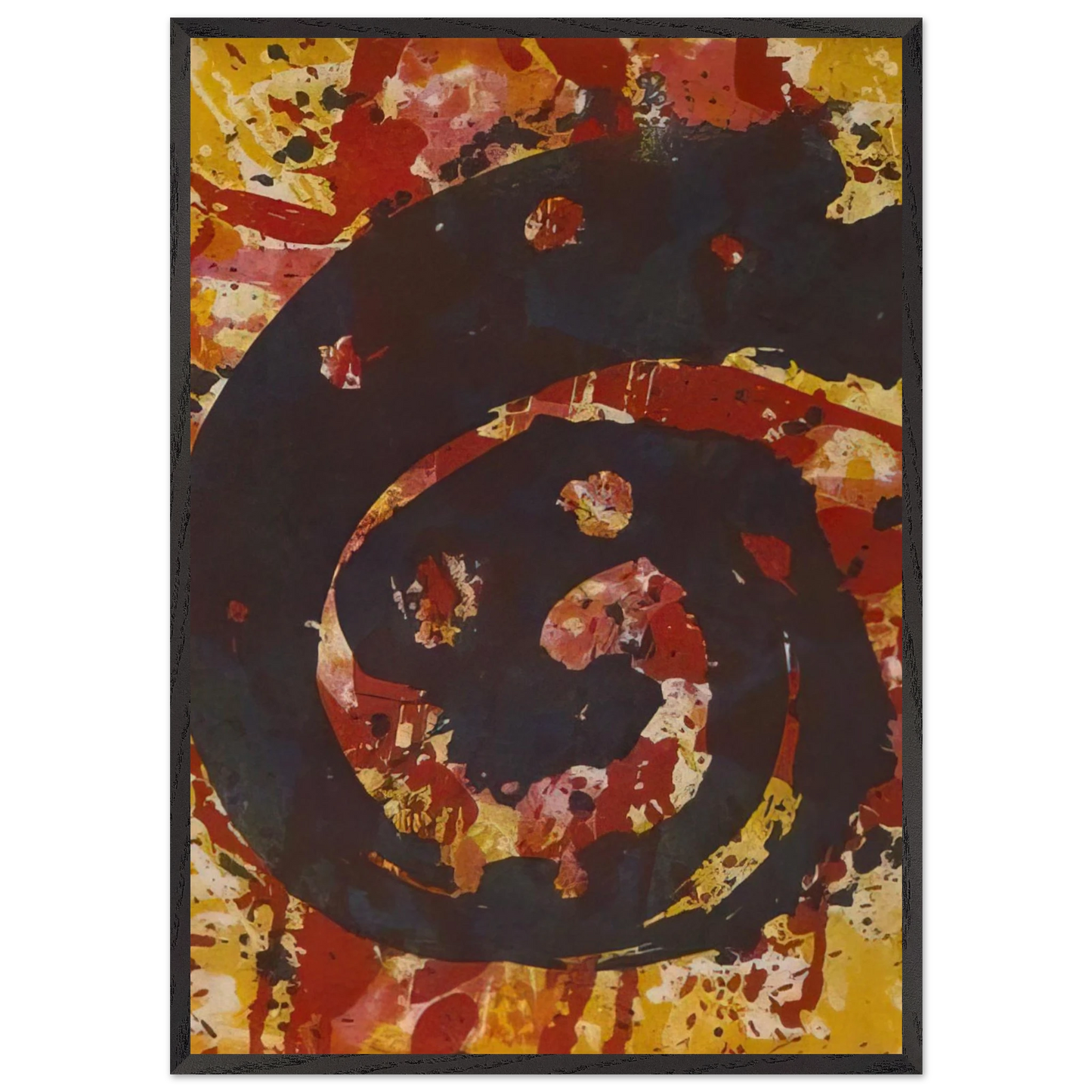 Untitled  L I48 SFE-015  - Sam Francis Framed Art Print – Black Wooden Frame - Default Title - -Framed Art Print