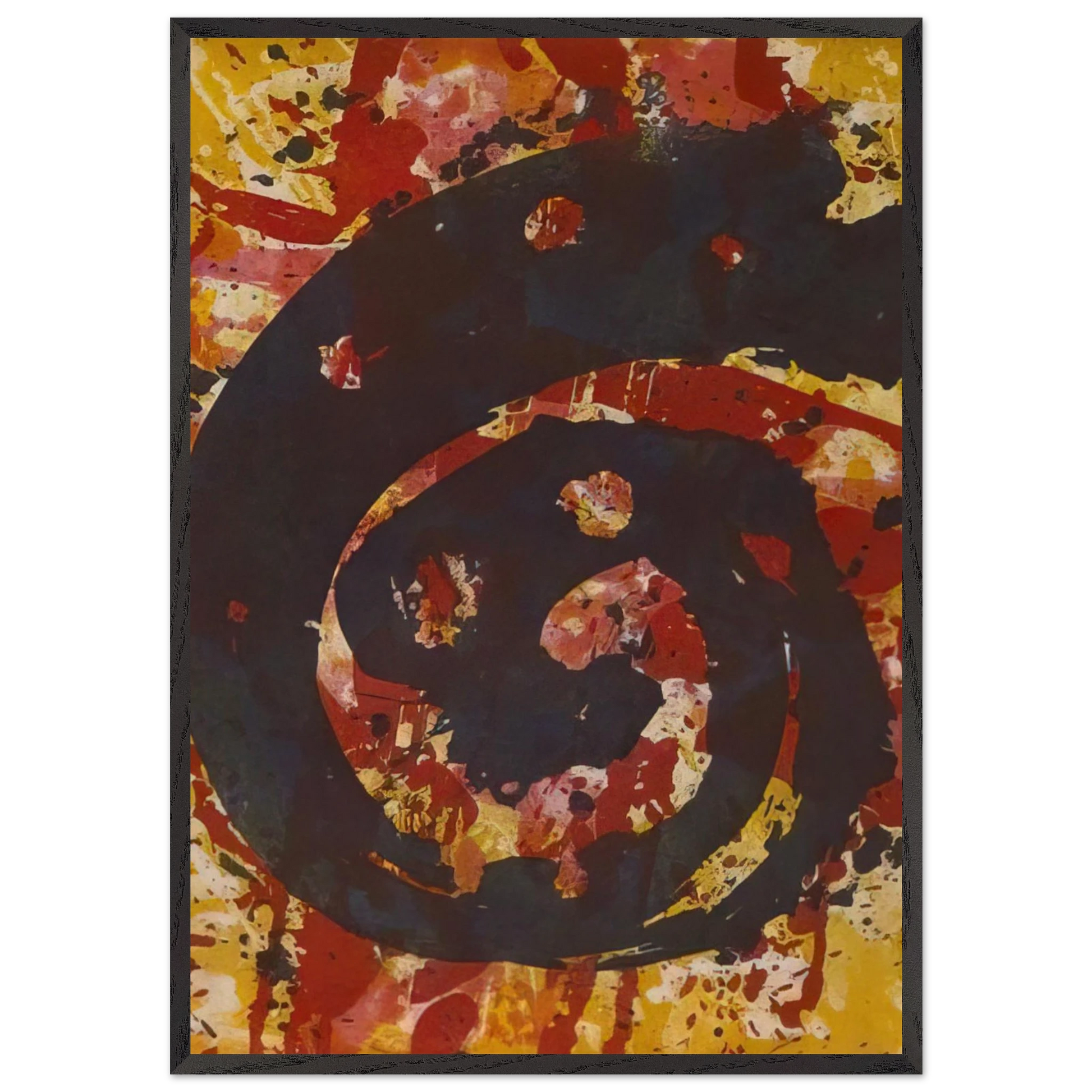 Untitled  L I48 SFE-015  - Sam Francis Framed Art Print – Black Wooden Frame - Default Title - -Framed Art Print