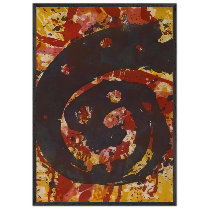 Untitled  L I48 SFE-015  - Sam Francis 70x100 cm / 28x40 inches Framed Art Print – Black Wooden Frame