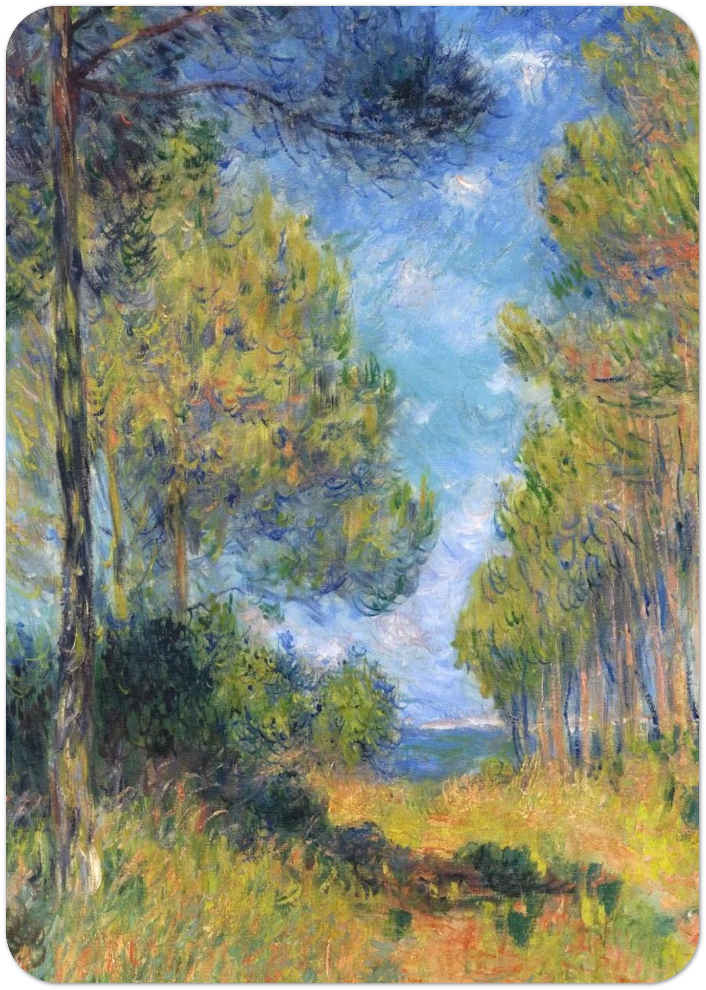 Path at Varengeville By claude monet Pack of 10 Post Cards | claude monet Post Cards | A6 (10.5 x 14.8 cm) - 4.1 x 5.8 inches