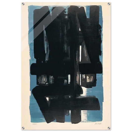 Lithographie No. 5 - 1957 - Pierre Soulages Acrylic Print - 70x100 cm / 28x40″ inches | Pierre Soulages Wall Art | Pierre Soulages Prints