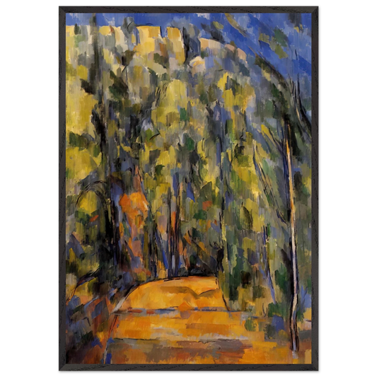 Bend in Forest Road - Paul Cezanne 70x100 cm / 28x40 inches Framed Art Print – Black Wooden Frame
