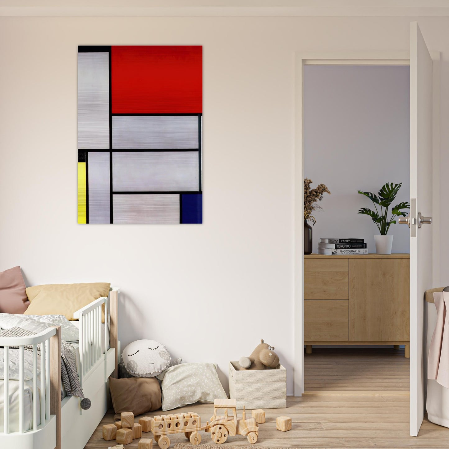 Tableau I - Piet Mondrian Brushed Aluminum Print - 70x100 cm / 28x40 inches | Piet Mondrian Aluminum Print | Piet Mondrian Prints