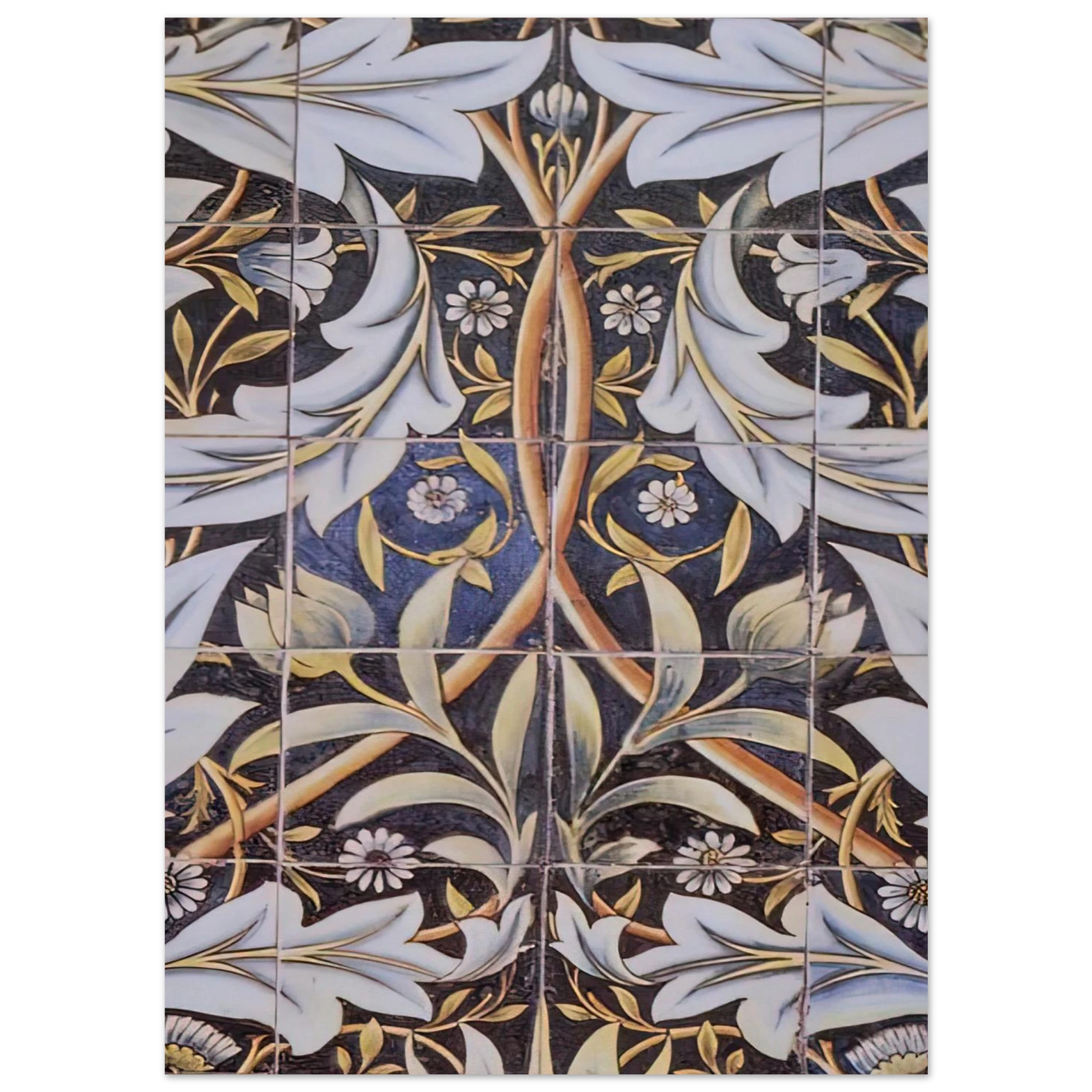 William Morris - PANEL OF CERAMIC TILES DESIGNED BY MORRIS AND PRODUCED BY WILLIAM DE MORGAN 1876 Fine Art Poster - 75x100 cm / 30x40 inches