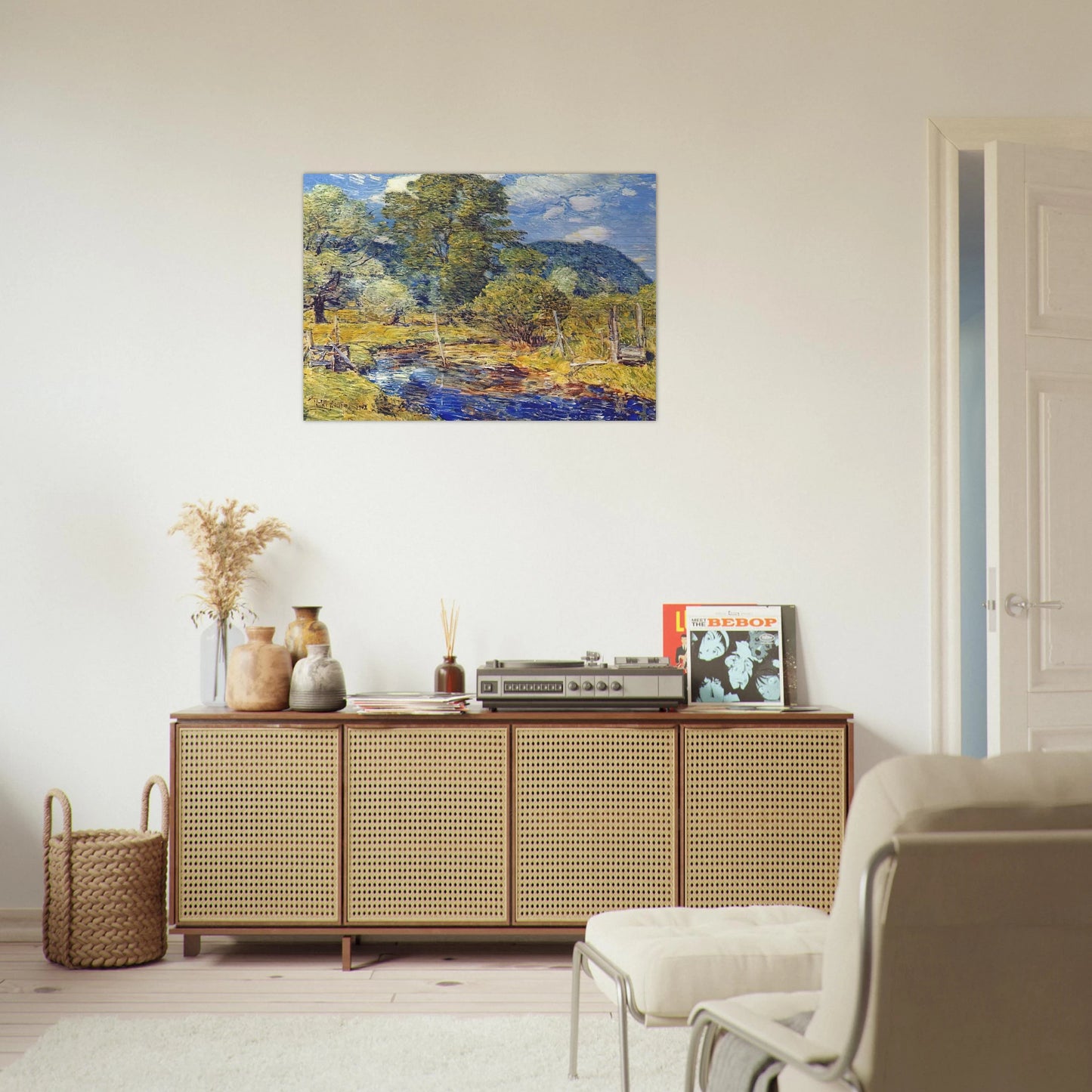 Bedford Hills - Childe Hassam Brushed Aluminum Print - 70x100 cm / 28x40 inches | Childe Hassam Aluminum Print | Childe Hassam Prints