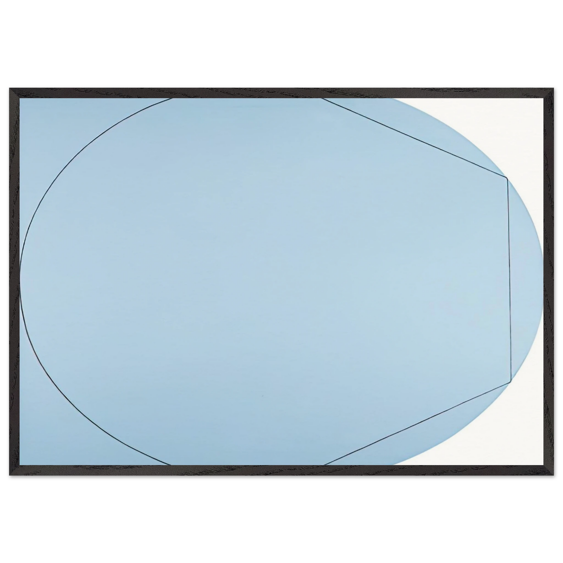 CIRCLE IN AND OUT OF A POLYGON 2 1973 - Robert Mangold Framed Art Print – Black Wooden Frame - Default Title - -Framed Art Print