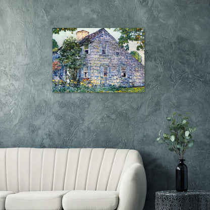 Old House, East Hampton - Childe Hassam Brushed Aluminum Print - 70x100 cm / 28x40 inches | Childe Hassam Aluminum Print | Childe Hassam Prints