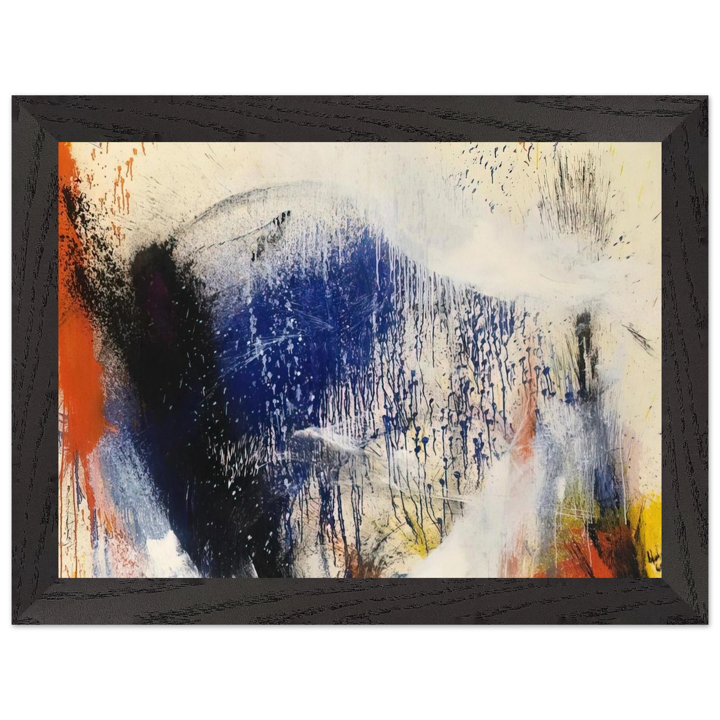 Helen Frankenthaler - Untitled - 1960 Wall art - 21x29.7 cm / 8x12" - Premium Wooden Framed Poster With Fine Art Paper - Black frame